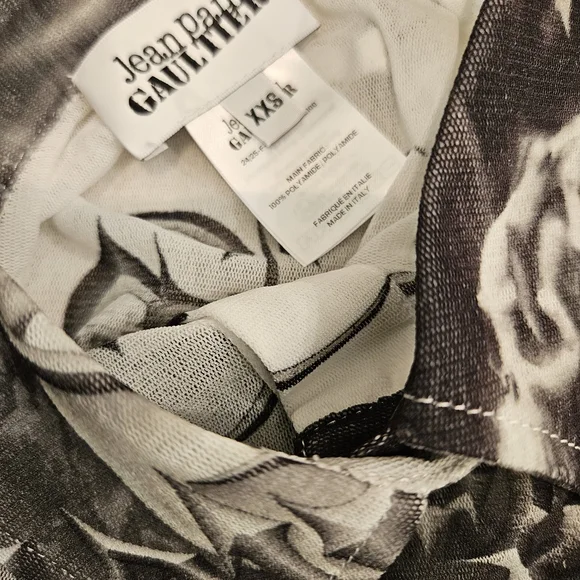 JEAN PAUL GAULTIEP Black & White 'The Diablo' Midi Shirt Dress Size XXS NWT - Picture 12 of 12